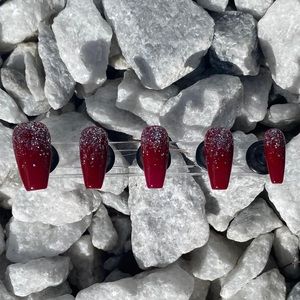 Falling glitter press on nails